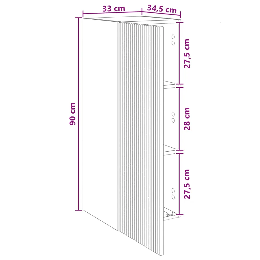 Armoire Murale Blanc brillant 33 x 34,5 x 90 cm - 10