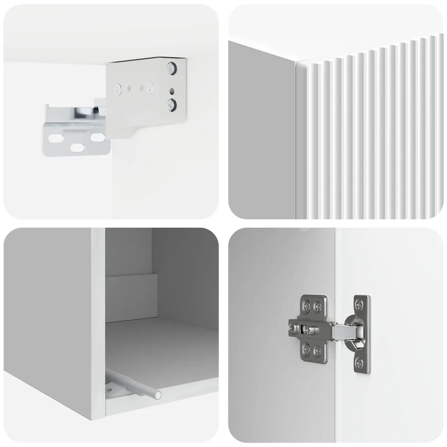 Armoire Murale Blanc brillant 33 x 34,5 x 90 cm - 7