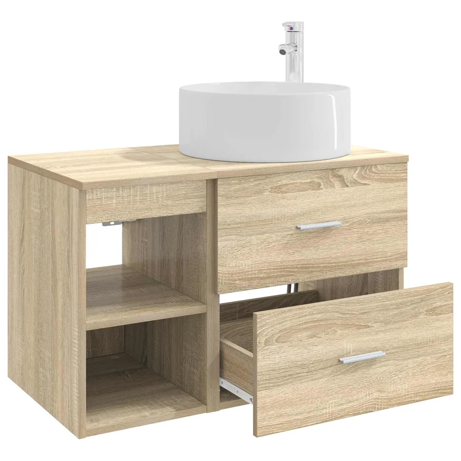 Ensemble de mobilier de salle de bain 2 pcs Chêne Sonoma - 4