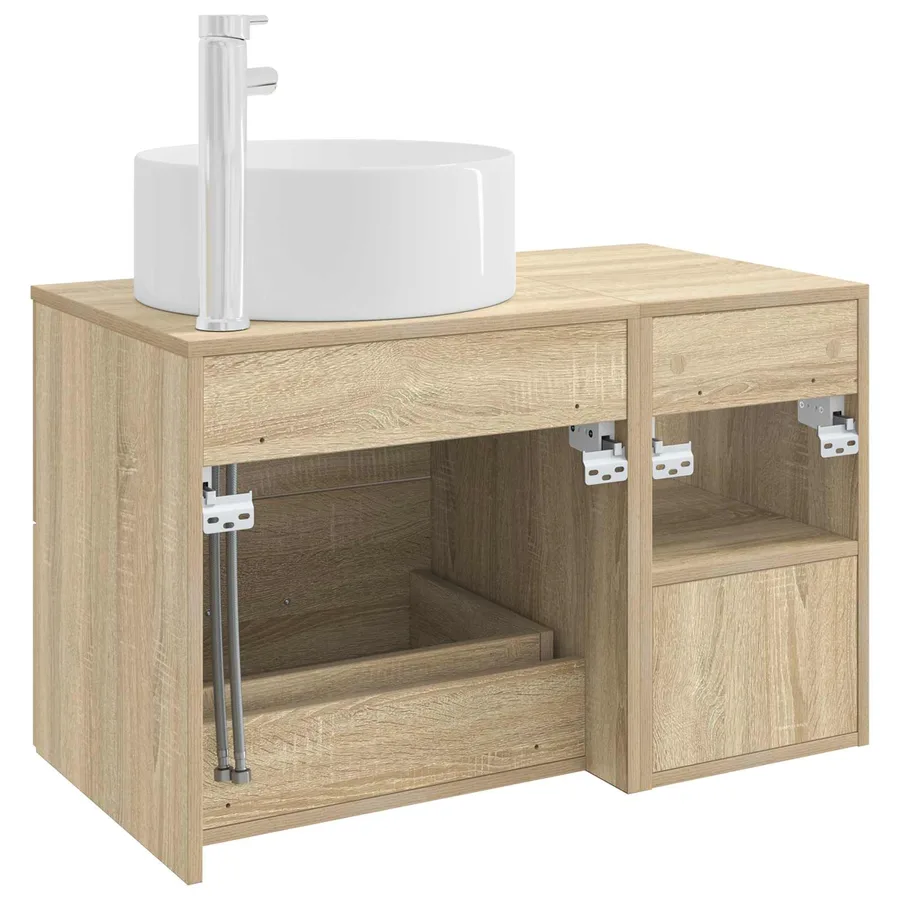 Ensemble de mobilier de salle de bain 2 pcs Chêne Sonoma - 6