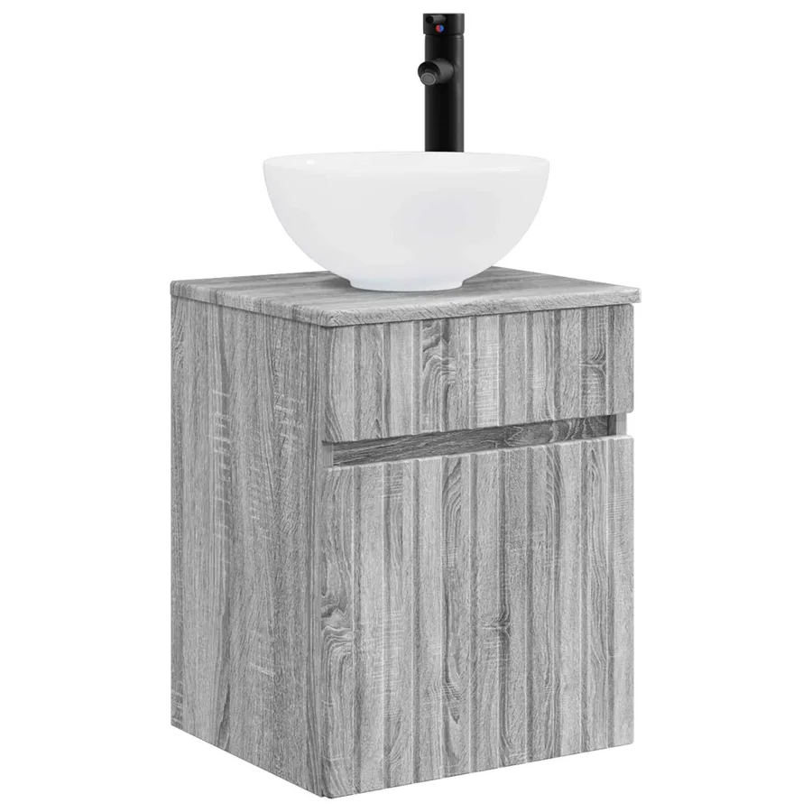Ensemble d'armoire de salle de bain 5 pcs Sonoma gris - 7