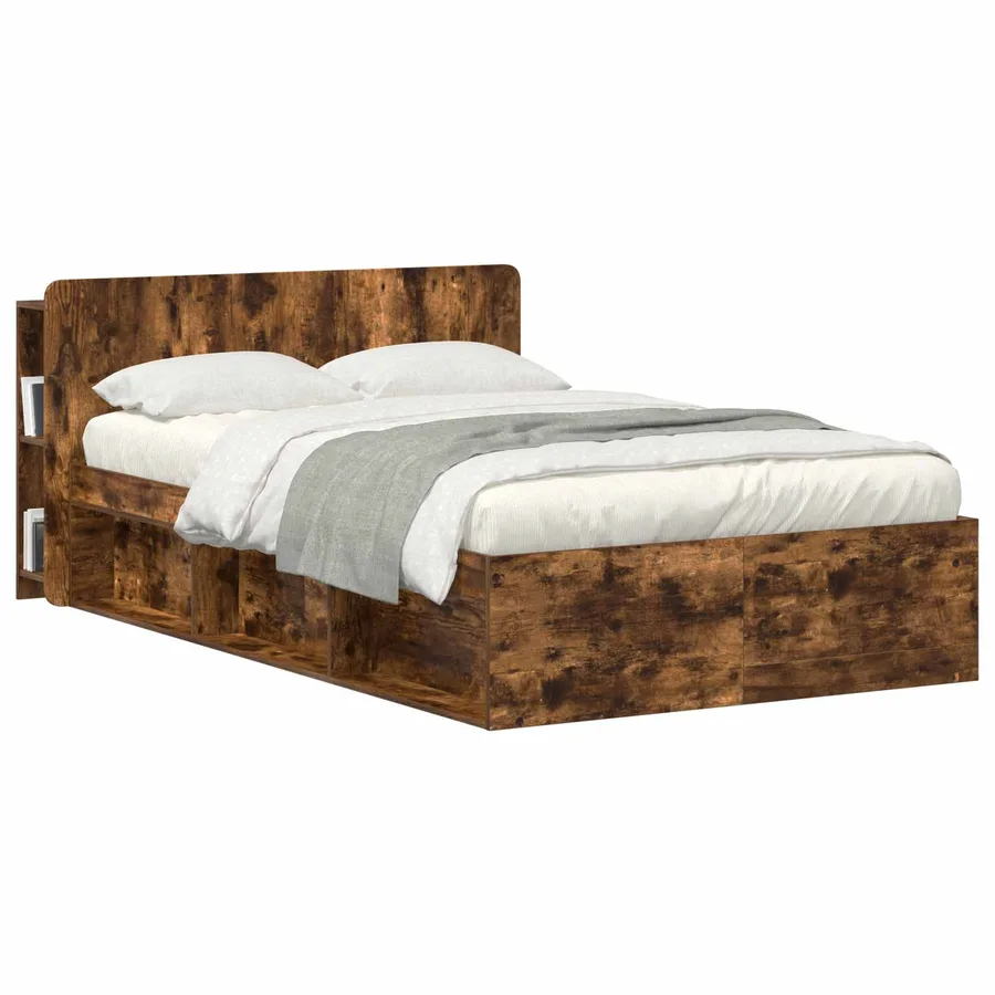 Cabinet de Tête de Lit Chêne fumé Bois d'ingénierie - 3