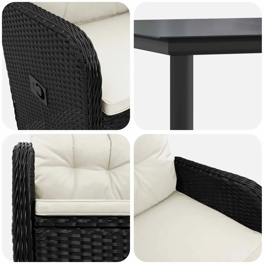Ensemble de Tables Basses avec coussin avec oreiller 5 pcs - 7
