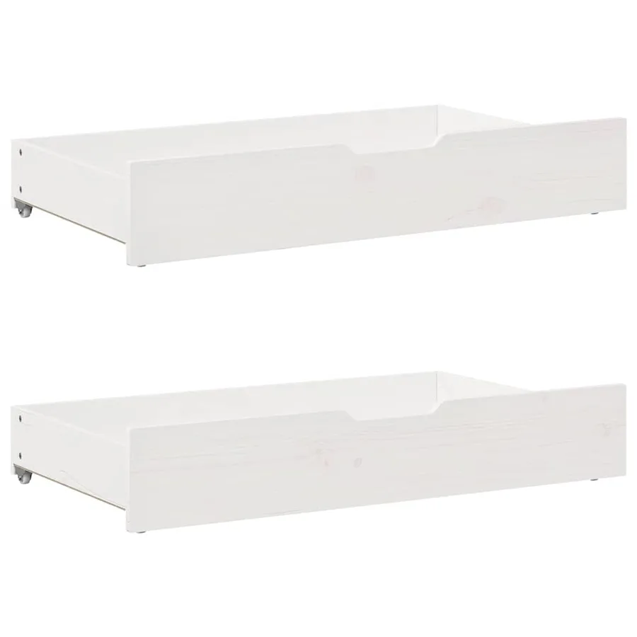 Lit de jour et tiroirs sans matelas blanc 90x200 cm bois massif - 6