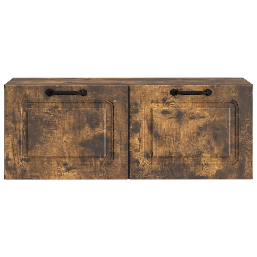 Meuble TV mural Chêne fumé 78,5 x 31 x 30 cm Bois d'ingénierie - 6