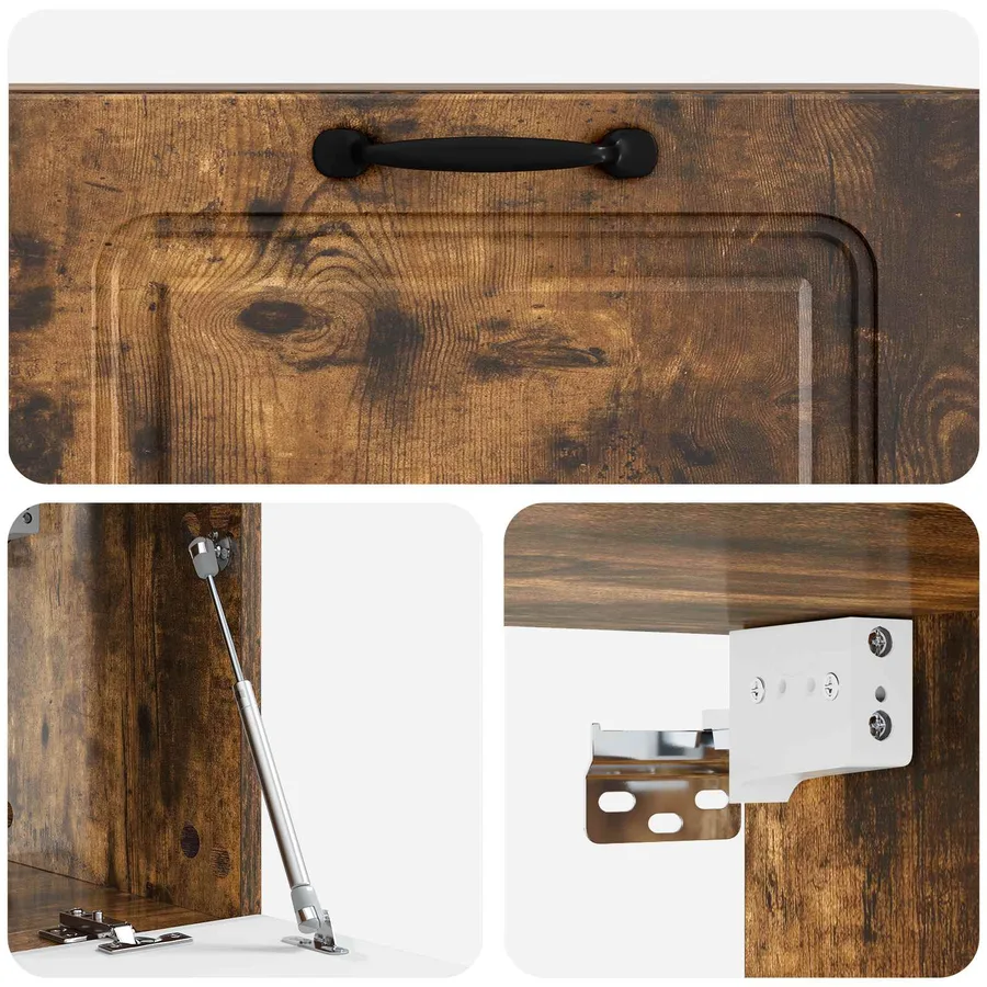 Meuble TV mural Chêne fumé 78,5 x 31 x 30 cm Bois d'ingénierie - 9