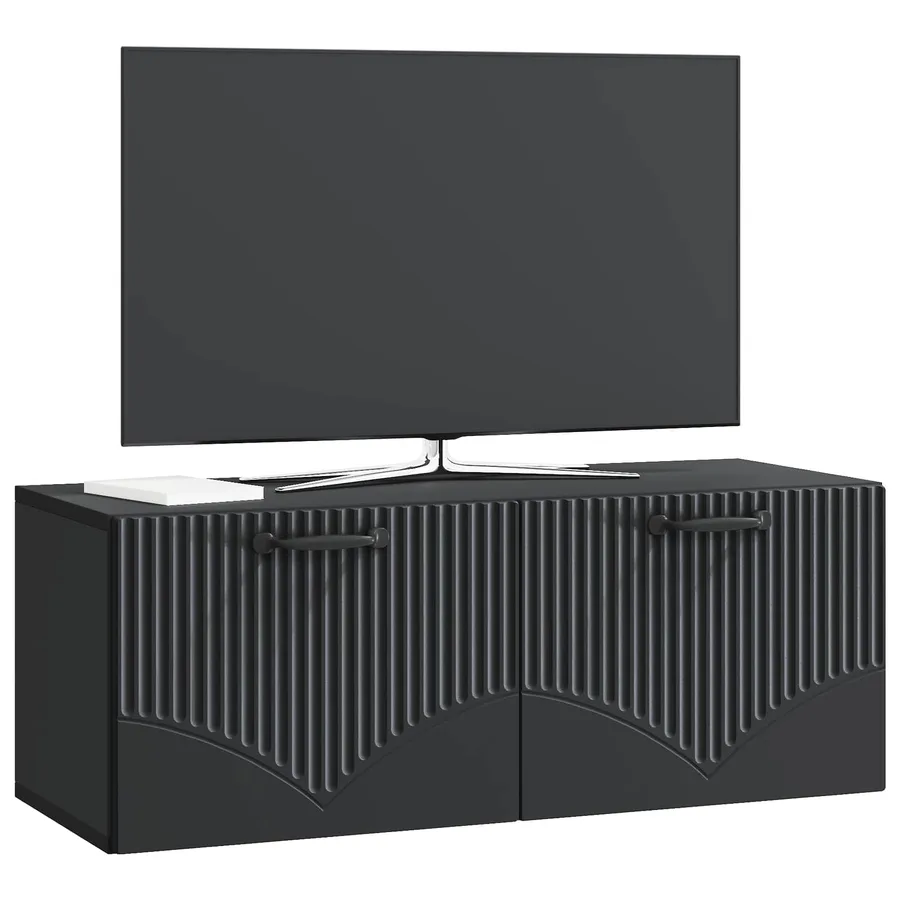 Meuble TV mural Noir 78,5 x 31 x 30 cm Bois d'ingénierie - 3