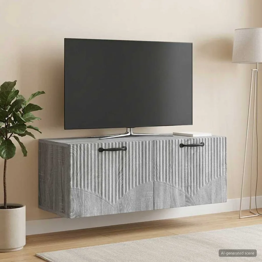 Meuble TV mural Sonoma gris 78,5 x 31 x 30 cm Bois d'ingénierie