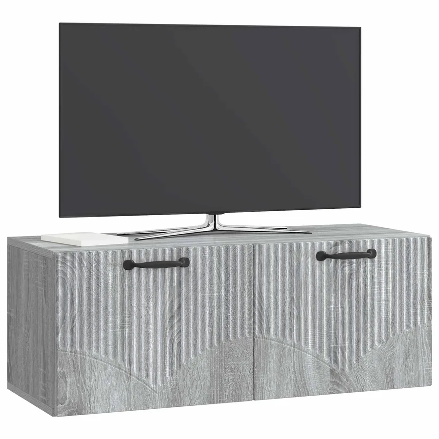 Meuble TV mural Sonoma gris 78,5 x 31 x 30 cm Bois d'ingénierie - 3