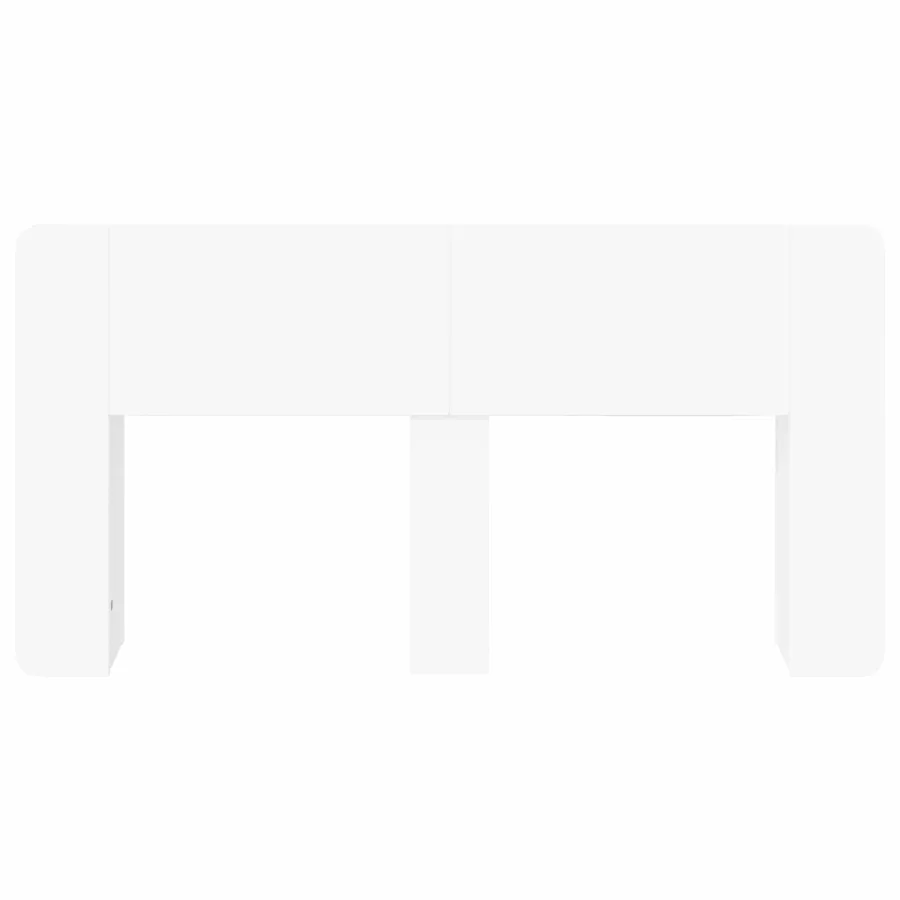 Cabinet de Tête de Lit avec stockage Blanc Bois d'ingénierie - 5