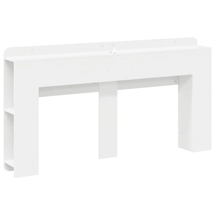 Cabinet de Tête de Lit avec stockage Blanc Bois d'ingénierie - 7
