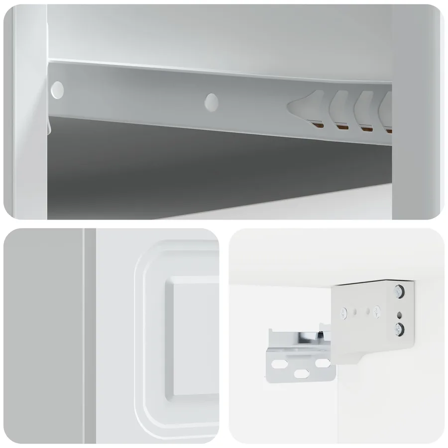 Cabinet de chevet mural 2 pcs Blanc 34,5 x 33 x 20 cm - 10