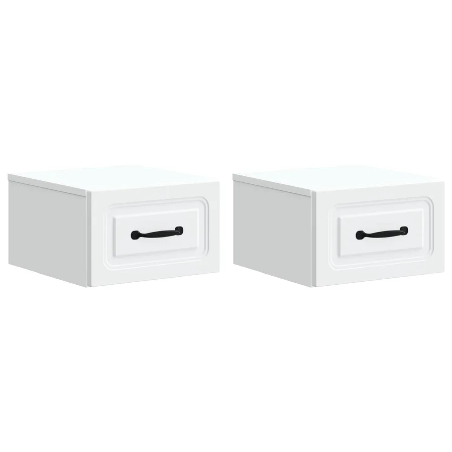 Cabinet de chevet mural 2 pcs Blanc 34,5 x 33 x 20 cm - 2