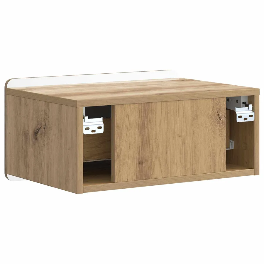 Cabinet de chevet mural Chêne artisanal 49 x 34,5 x 24 cm - 7