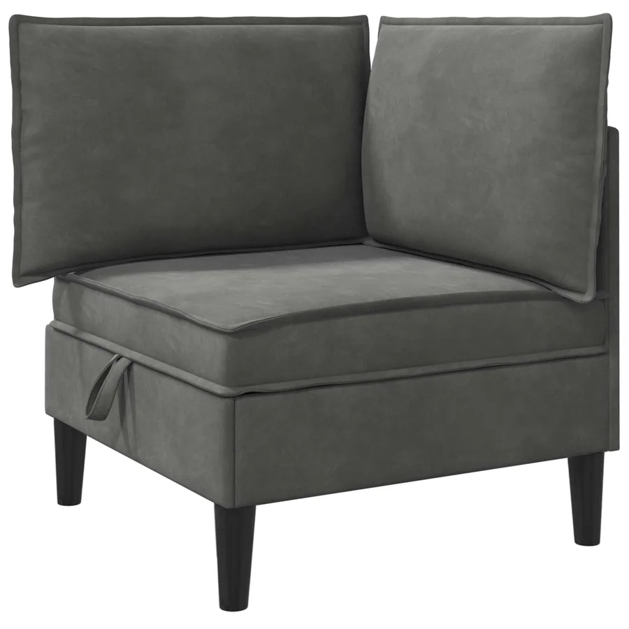 Sofa avec rangement Gris foncé Velours - 2