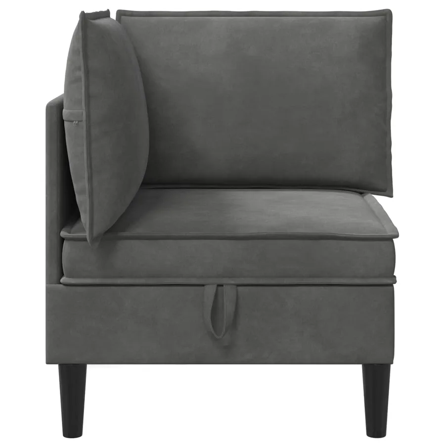 Sofa avec rangement Gris foncé Velours - 5