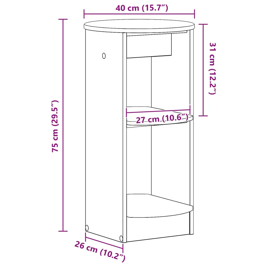 Meuble d'appoint Chêne Artisanal 40 x 40 x 75 cm - 10