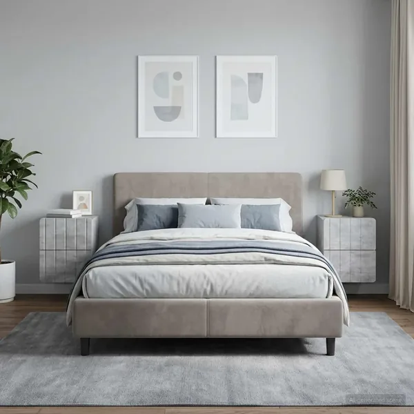 Cabinet de chevet mural 2 pcs Gris béton 33 x 34,5 x 43 cm