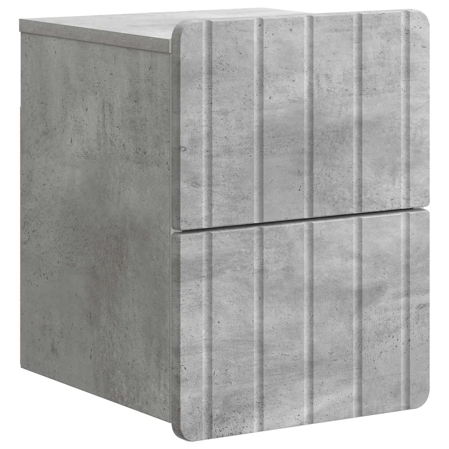 Cabinet de chevet mural 2 pcs Gris béton 33 x 34,5 x 43 cm - 5