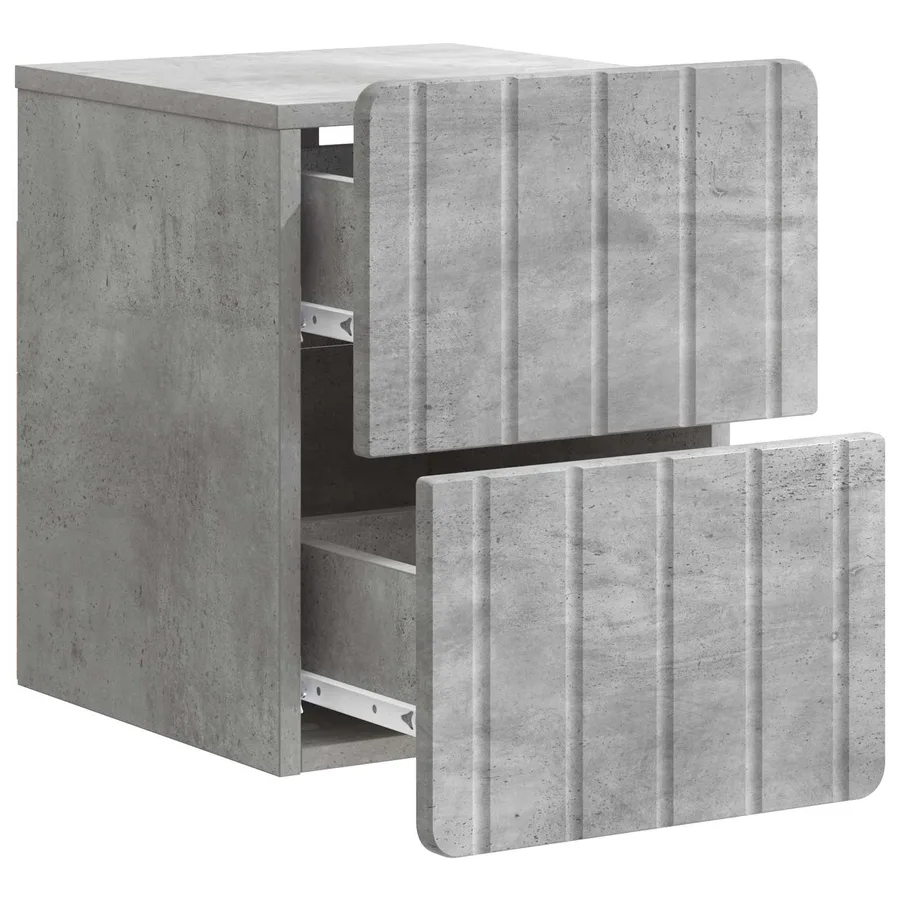 Cabinet de chevet mural 2 pcs Gris béton 33 x 34,5 x 43 cm - 6