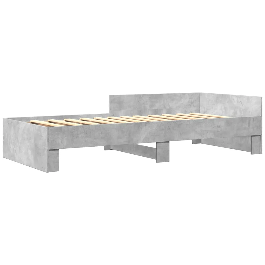 Cadre de lit avec tête de lit Gris béton 80 x 200 cm - 3