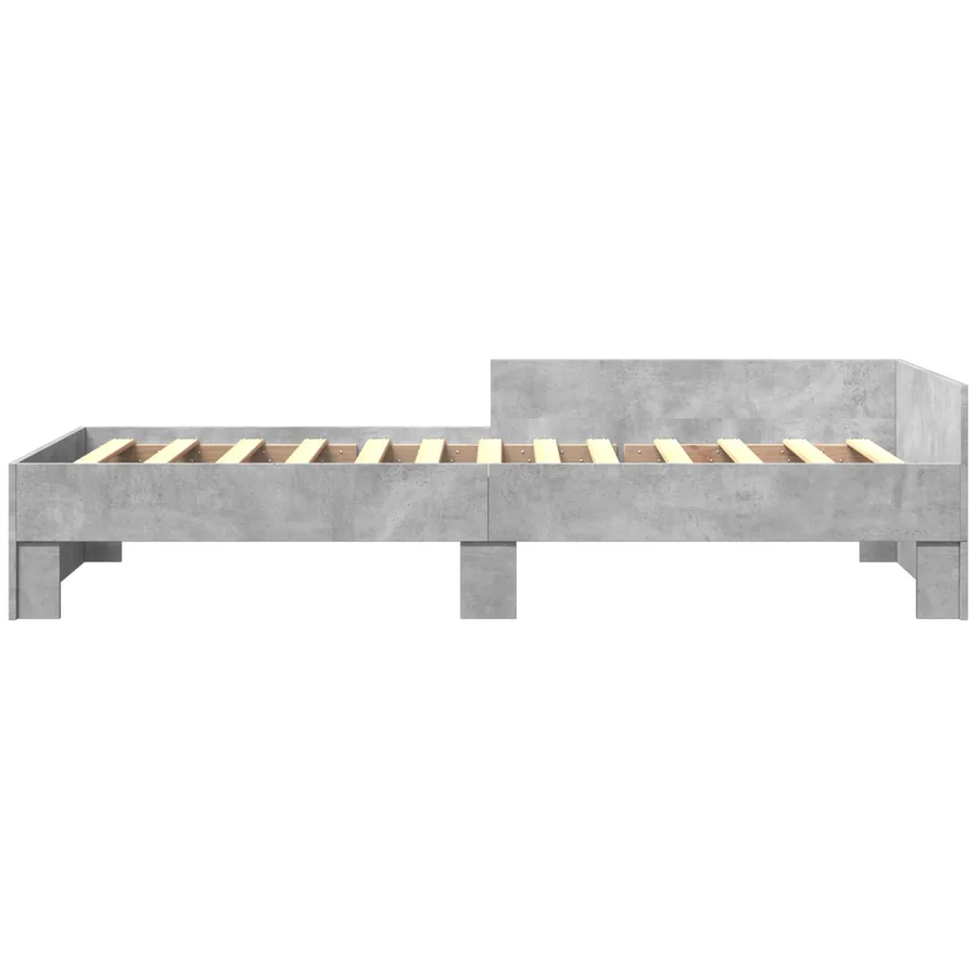 Cadre de lit avec tête de lit Gris béton 80 x 200 cm - 5