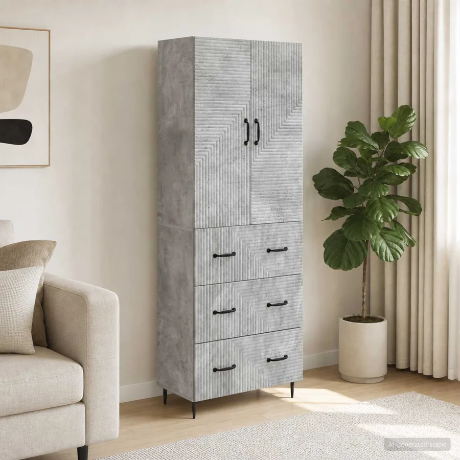 Ensemble de Meubles 2 pcs Gris béton 66 x 34,5 x 90 cm