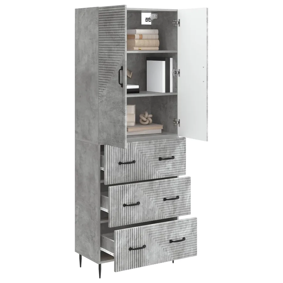 Ensemble de Meubles 2 pcs Gris béton 66 x 34,5 x 90 cm - 3