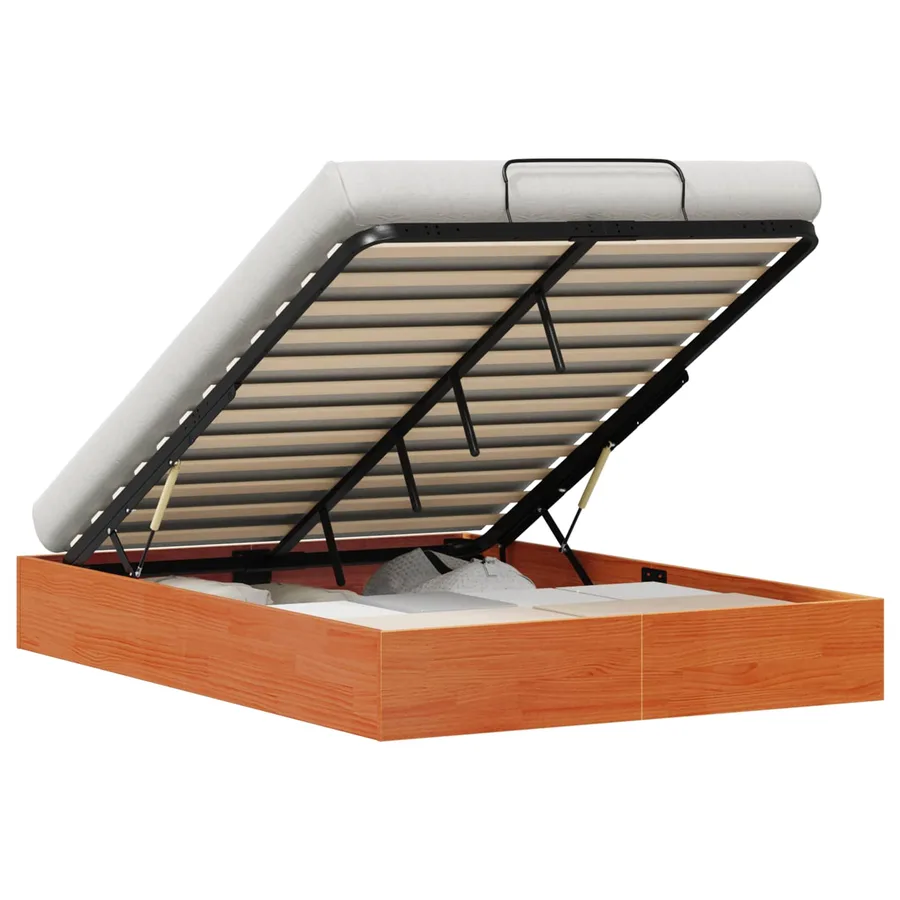 Cadre de lit ottoman avec rangement Brun Ciré 140 x 190 cm - 2