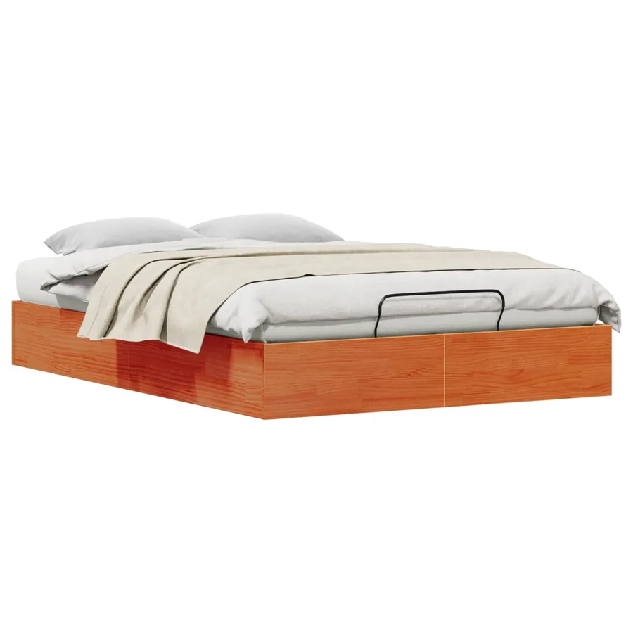 Cadre de lit ottoman avec rangement Brun Ciré 160 x 200 cm - 3