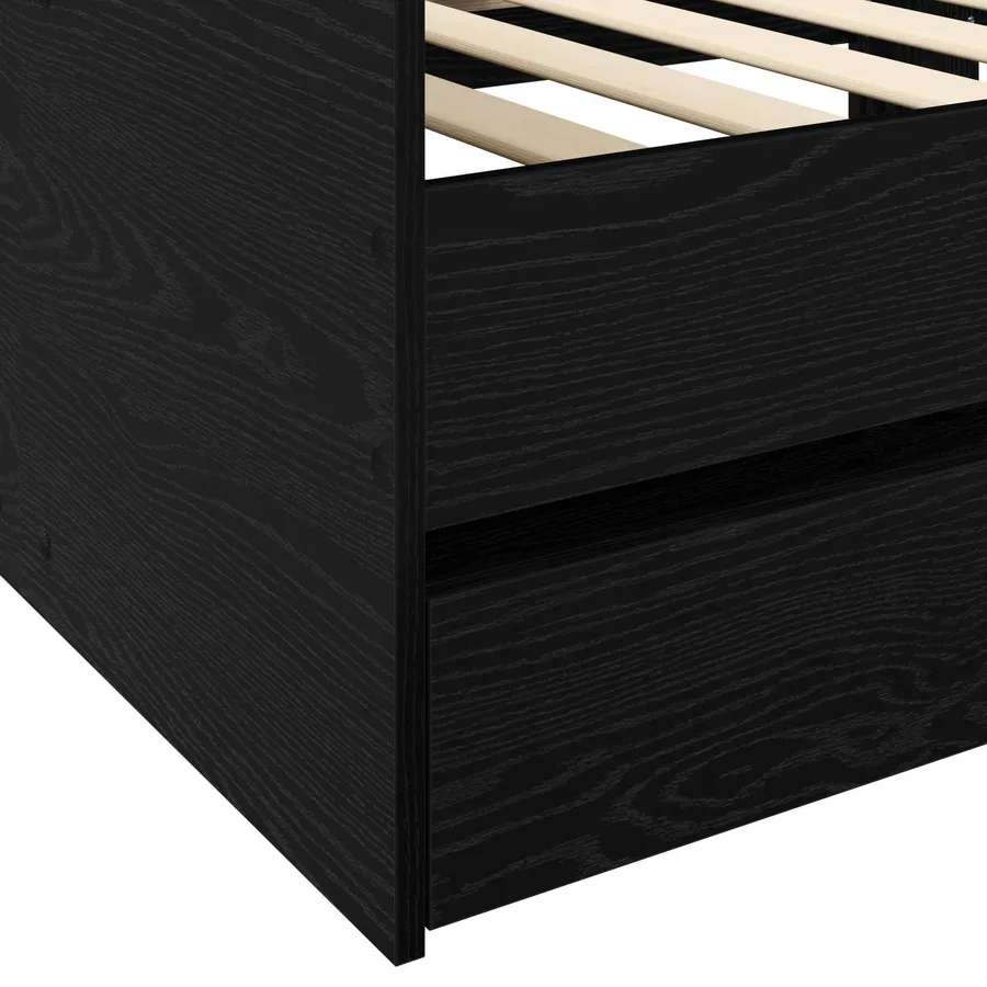 Lit d'appoint avec tiroir Chêne noir Bois d'ingénierie - 6