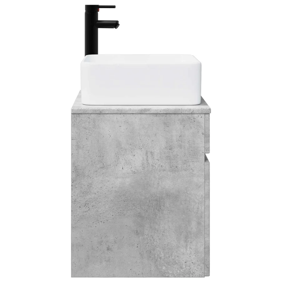 Meuble de lavabo mural Gris béton 49 x 41 x 63 cm - 3
