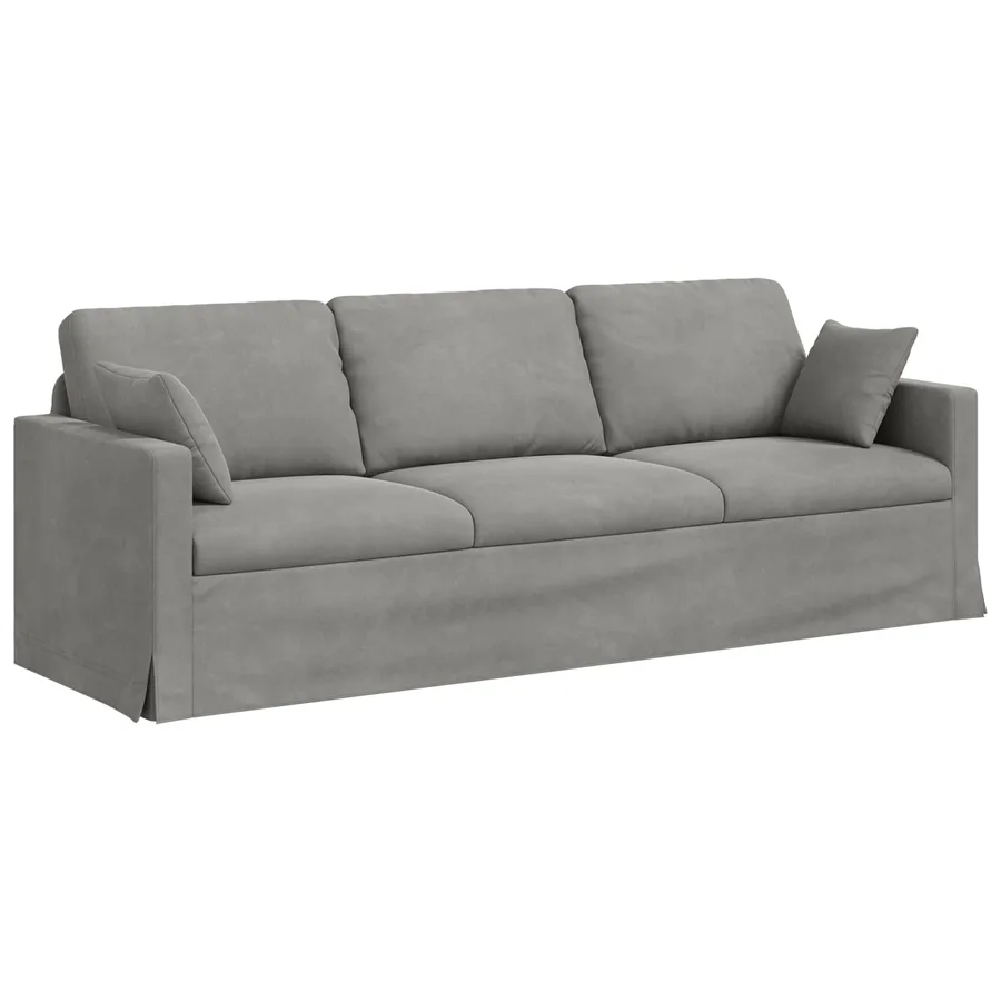 Ensemble de Canapés 2 pcs Gris clair 228 x 78 x 80 cm Velours - 4