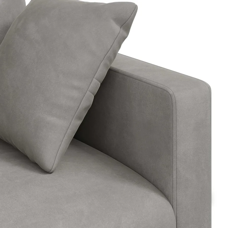 Ensemble de Canapés 2 pcs Gris clair 228 x 78 x 80 cm Velours - 7