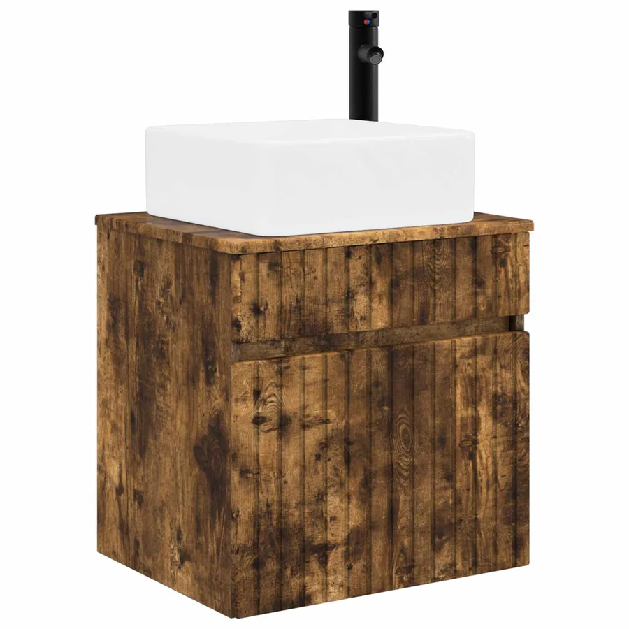 Meuble de lavabo mural Chêne fumé 49 x 41 x 63 cm - 2