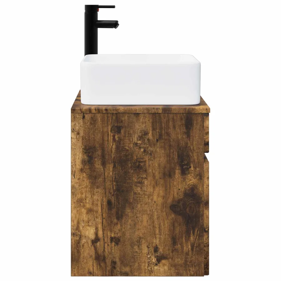 Meuble de lavabo mural Chêne fumé 49 x 41 x 63 cm - 3