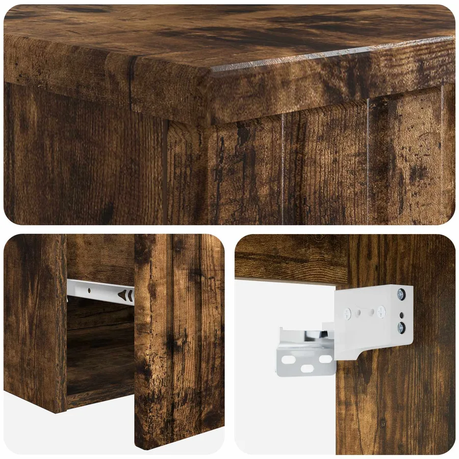 Meuble de lavabo mural Chêne fumé 49 x 41 x 63 cm - 5