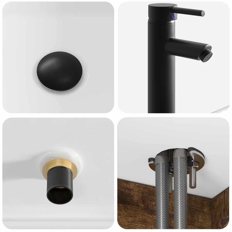 Meuble de lavabo mural Chêne fumé 49 x 41 x 63 cm - 6