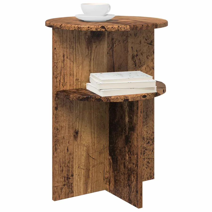 Table d'appoint Bois ancien Ø 39,5 x 55 cm Bois d'ingénierie - 3