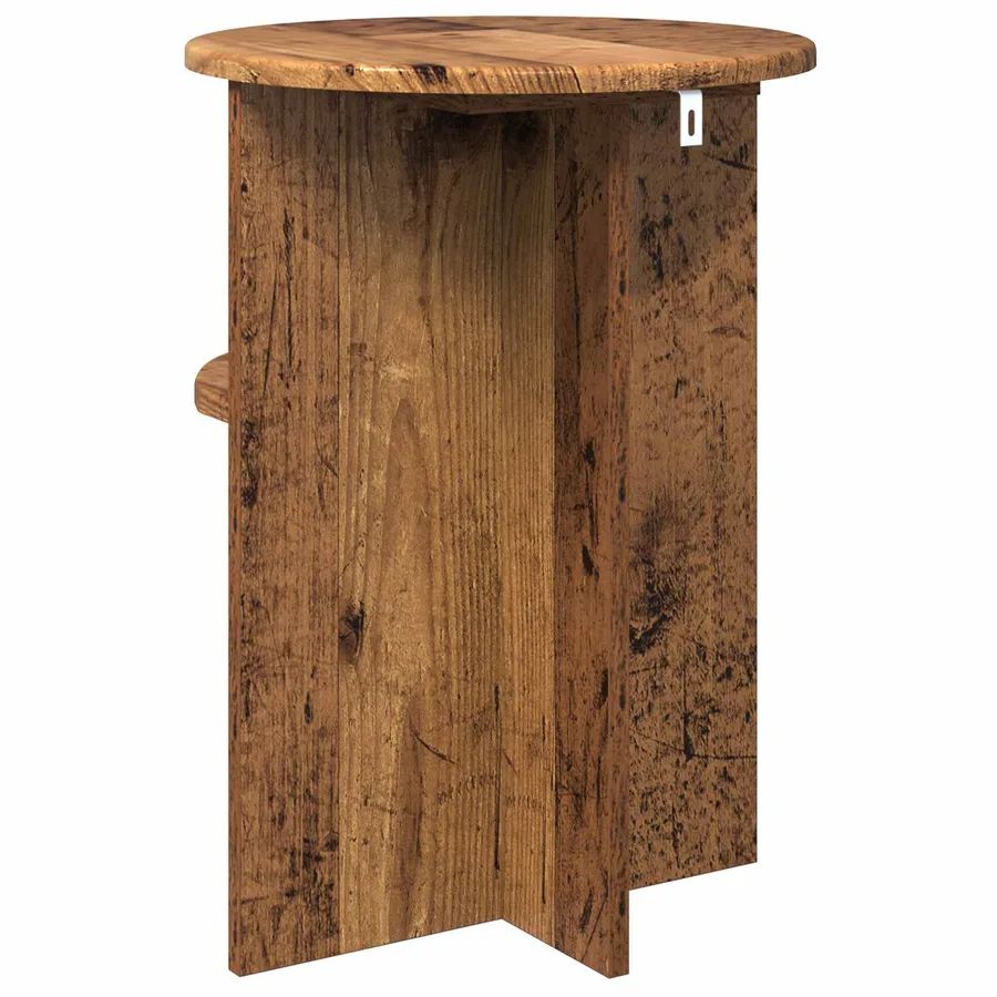 Table d'appoint Bois ancien Ø 39,5 x 55 cm Bois d'ingénierie - 7