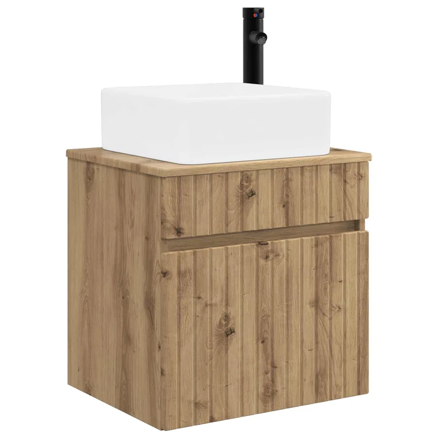 Meuble de lavabo mural Chêne artisanal 49 x 41 x 63 cm - 2
