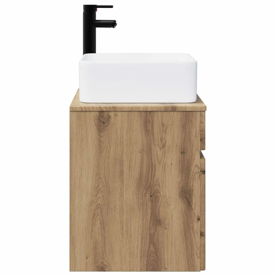 Meuble de lavabo mural Chêne artisanal 49 x 41 x 63 cm - 3
