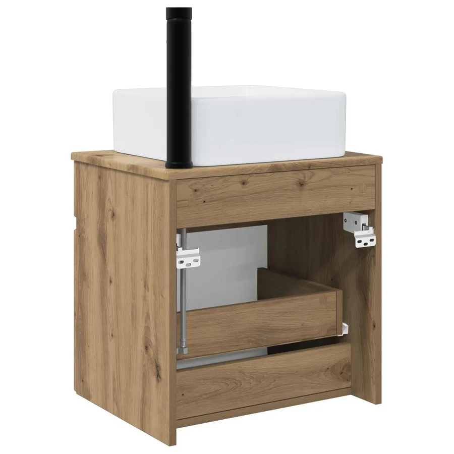 Meuble de lavabo mural Chêne artisanal 49 x 41 x 63 cm - 4