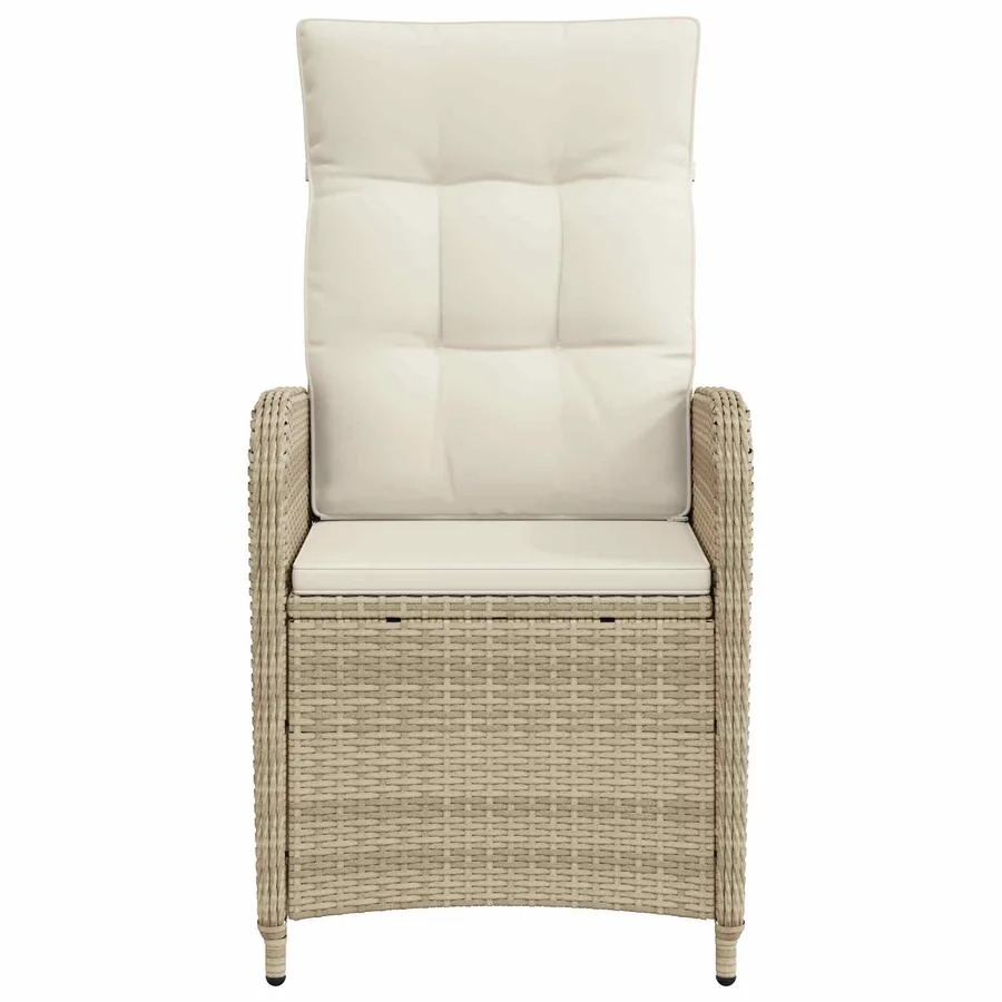 Chaise de jardin inclinable Beige et blanc crème - 4