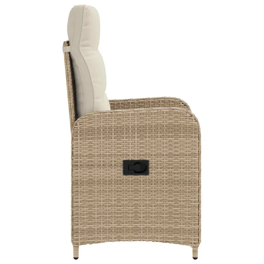 Chaise de jardin inclinable Beige et blanc crème - 5