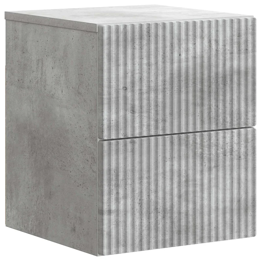 Cabinet de chevet mural Gris béton 33 x 34,5 x 40 cm - 2