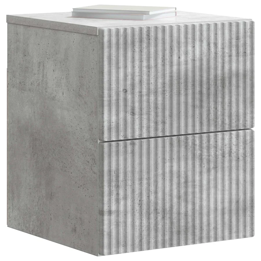 Cabinet de chevet mural Gris béton 33 x 34,5 x 40 cm - 3
