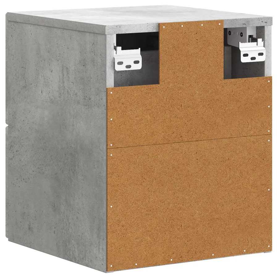 Cabinet de chevet mural Gris béton 33 x 34,5 x 40 cm - 7