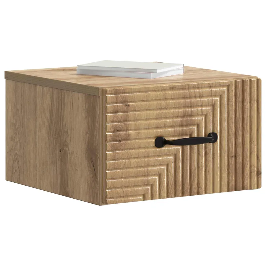 Cabinet de chevet mural Chêne artisanal 34,5 x 33 x 20 cm - 3