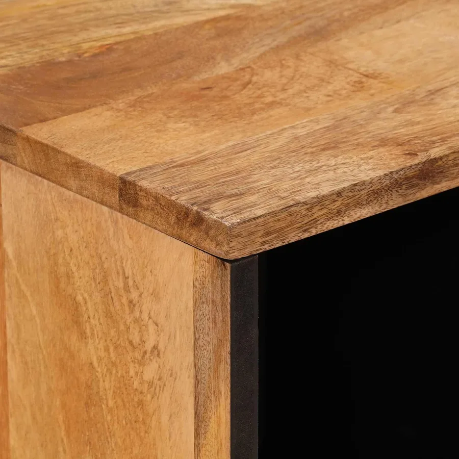 Buffet avec porte Naturel 80 x 33 x 75 cm Bois de mangue massif - 6